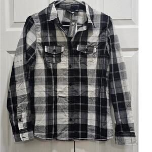 Burnside Button Up Size Small Black white New